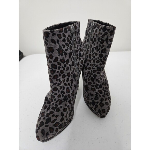 Worthington Ankle Booties Women's 7M Leopard Print Side Zip Stiletto Platforms - Picture 8 of 9